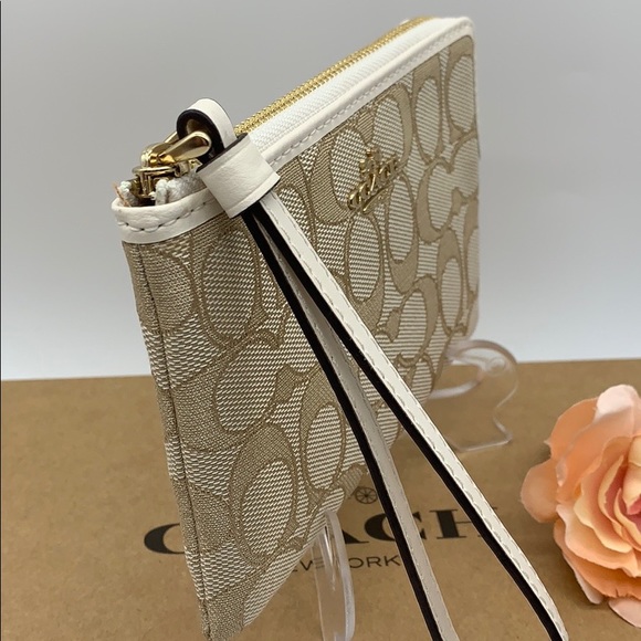 COACH Double Corner Zip Wristlet In Signature Canv - Picture 4 of 8